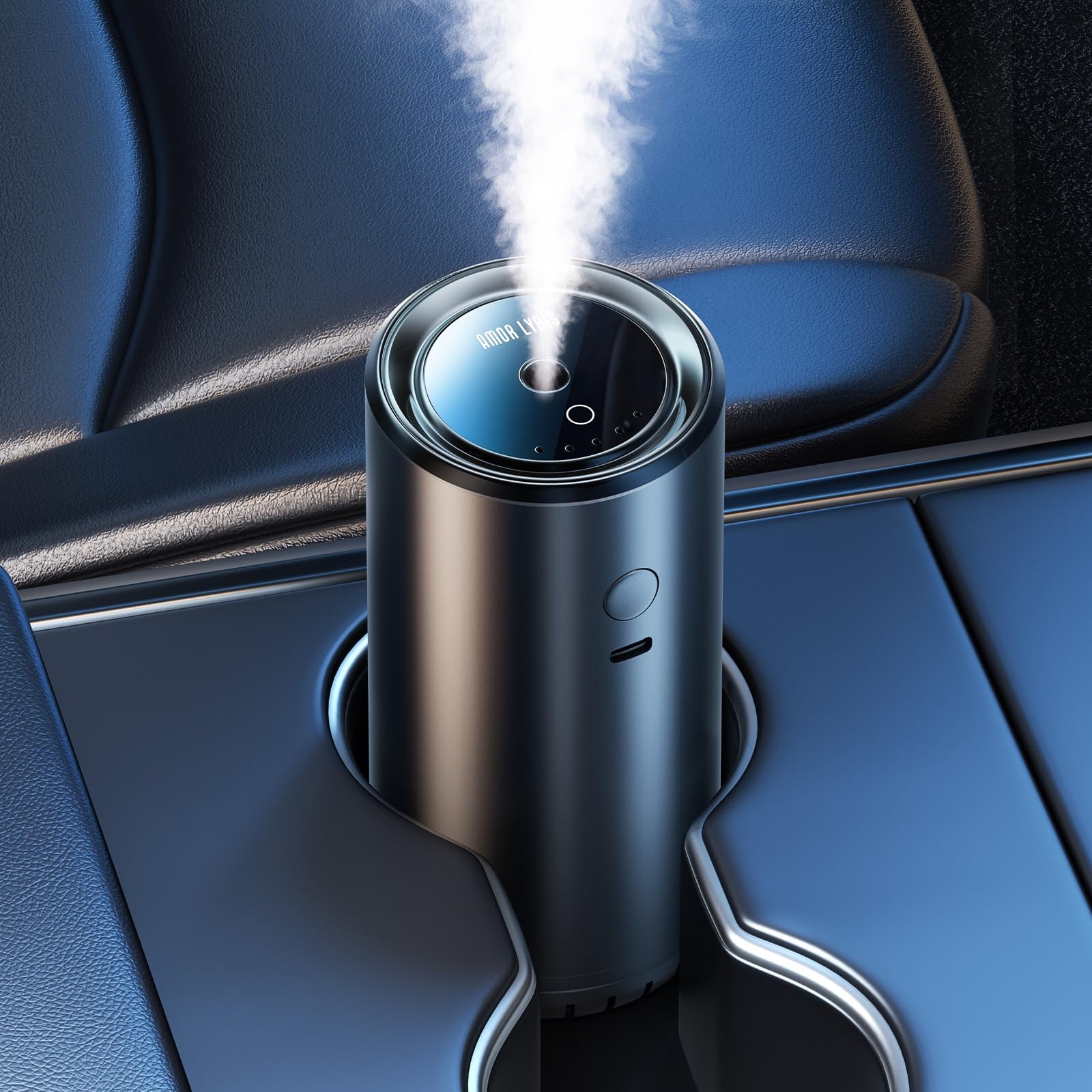 Car Air Freshener Diffuser with 100ml Perfume, 6Months Lasting, RGB Light