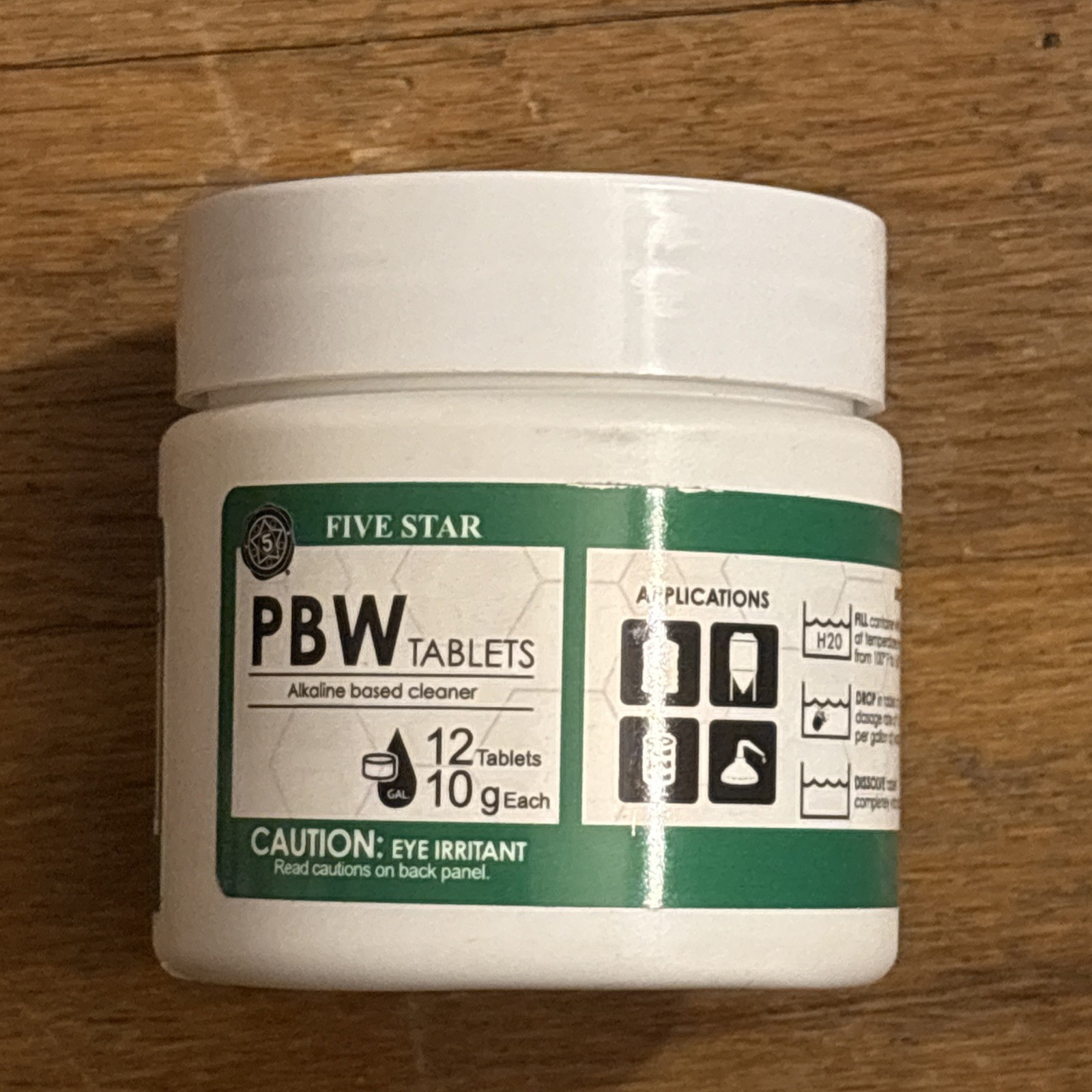 Five Star PBW Tablets – 10 g(1 Tablet Per 1 Gallon of Water) 12ct – Growler, Car