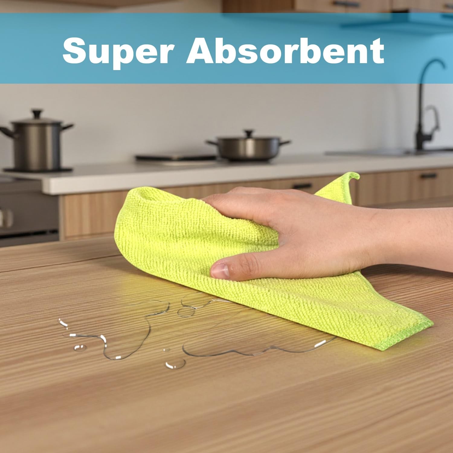 Microfiber Cleaning Cloths Rags, Wet and Dry Lint Free Household Supplies
