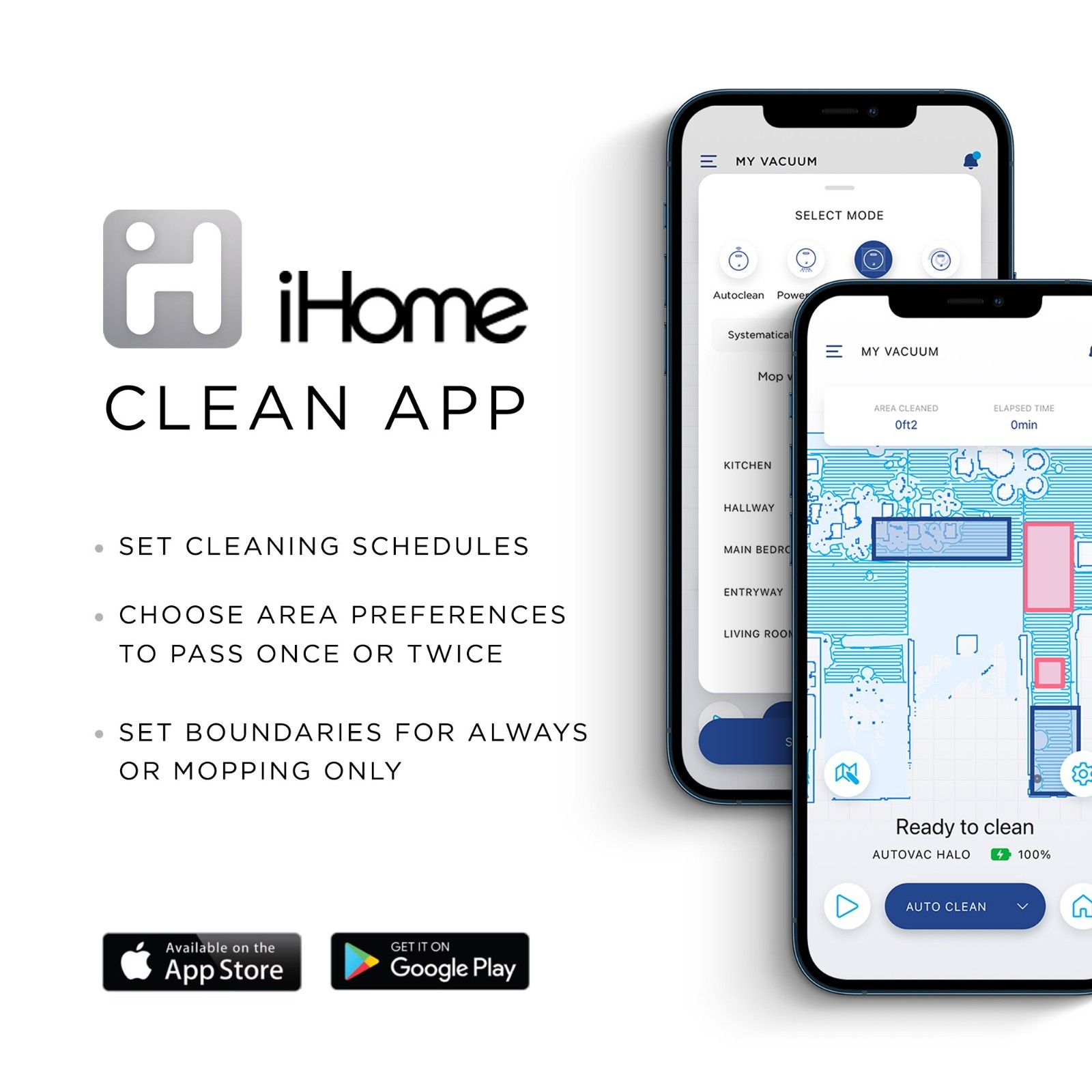 iHome AutoVac Nova Self Empty Robot Vacuum and Mop, Laser and HomeMap Navigation