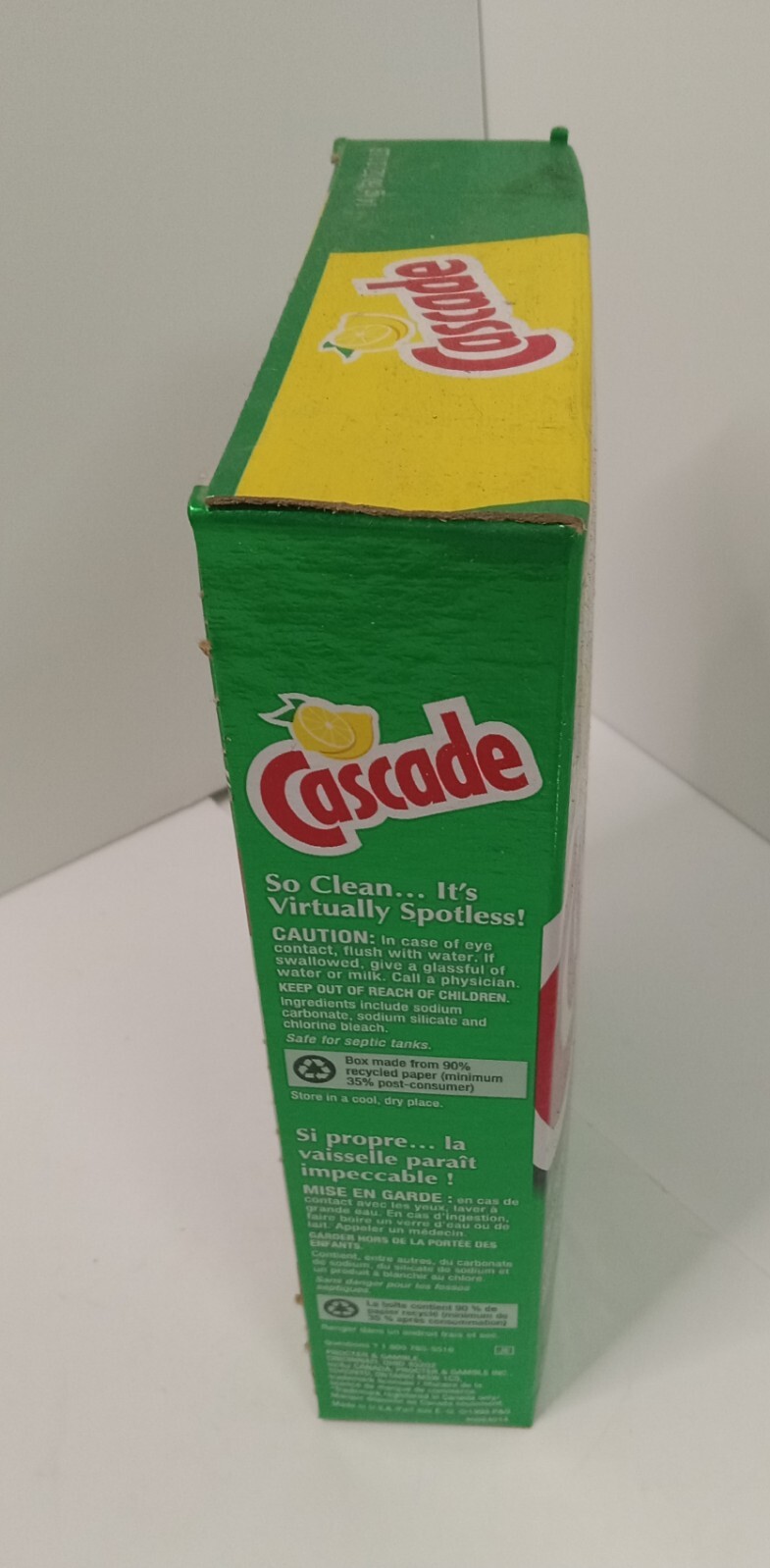 Cascade Lemon 1990s VINTAGE dishwasher powder 2.5Lbs Left Pure Rinse Formula