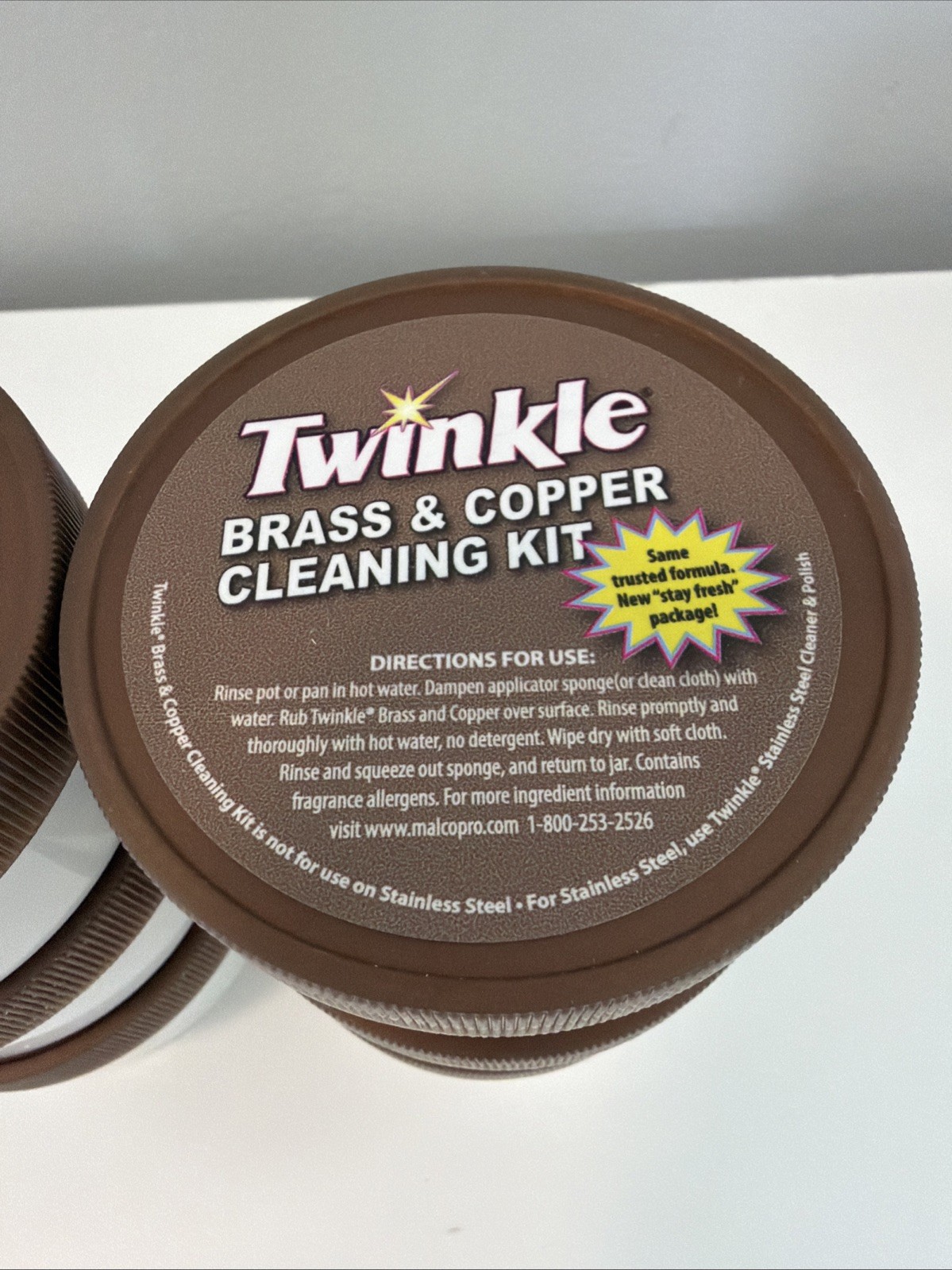 Malco Twinkle Brass & Copper Cleaning Kit 4.4 oz, Pack 6