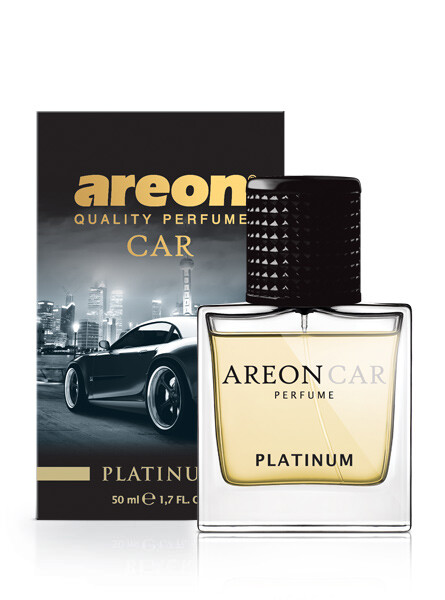 Areon Car Perfume 1.7 Fl Oz. (50ml) Glass Bottle Air Freshener, Platinum