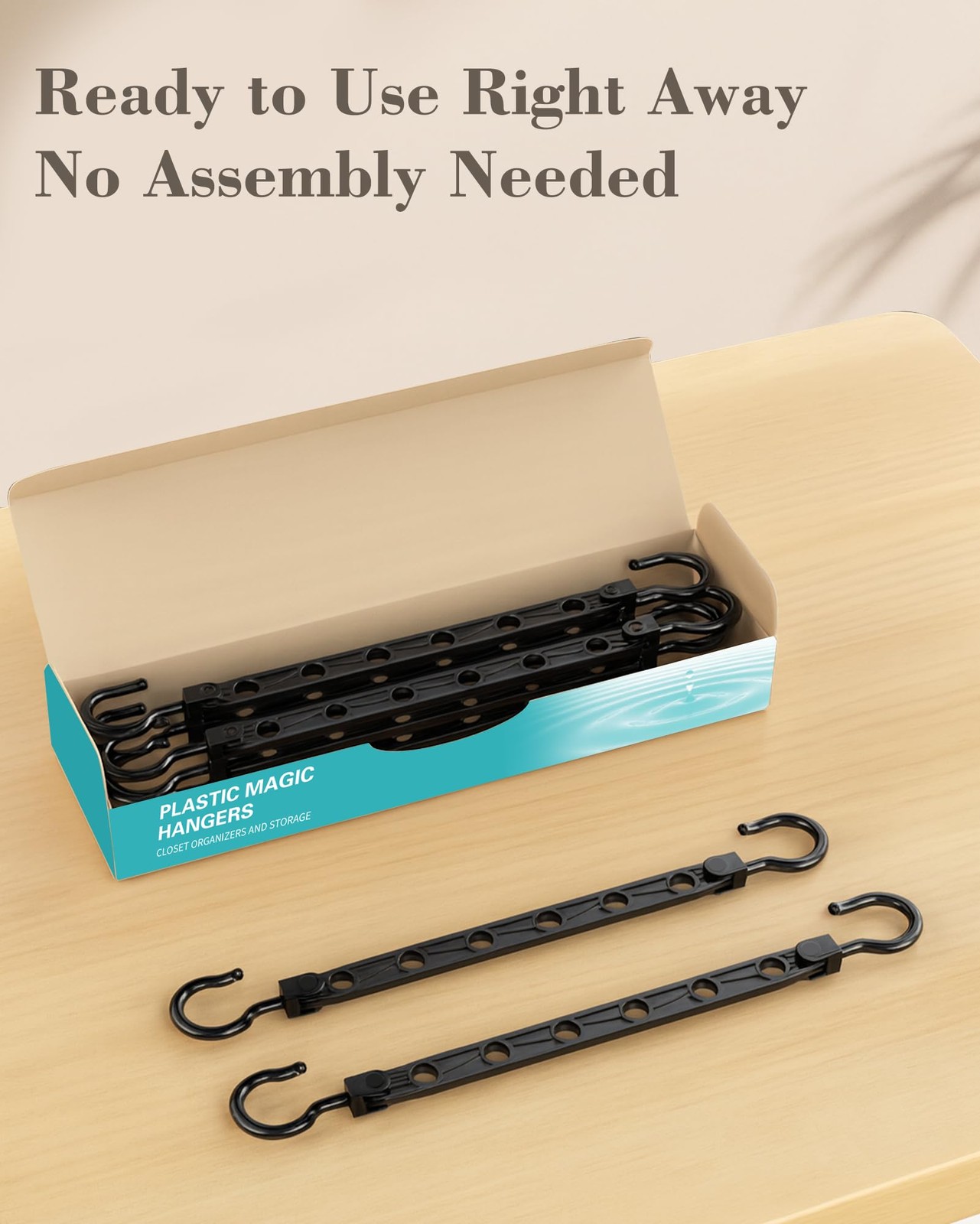8 Pcs Black Space Saving Hangers Holds 48 Clothes Closet Organizer
