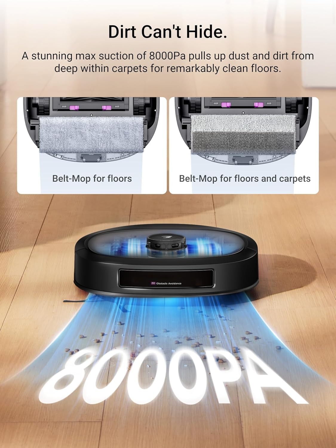 Eureka J20 Robot Vacuum Self Emptying 8000Pa Suction Auto Mop 3D Obstacle Avoid