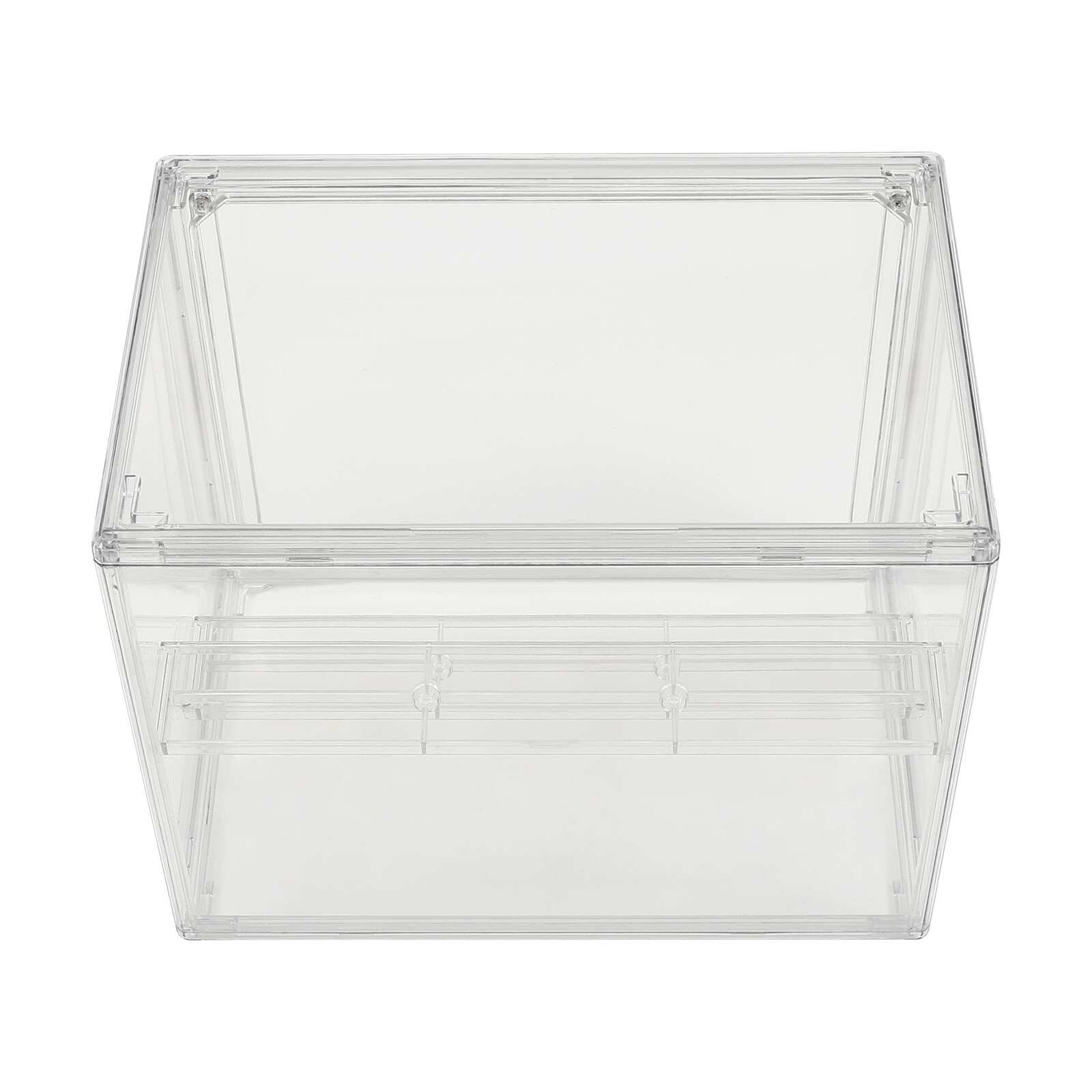 Compact 2-Tier Display Shelf Clear Cake Cupcake Bread Storage Box Display Case