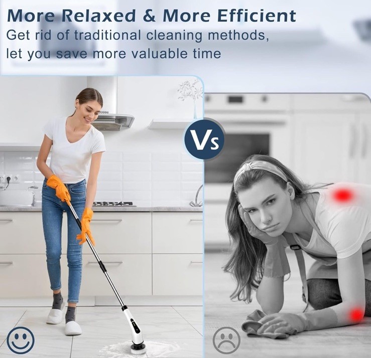 8in1 Electric Cleaning Brush Wireless Window Wall Cleaner Household Cleaner Tool