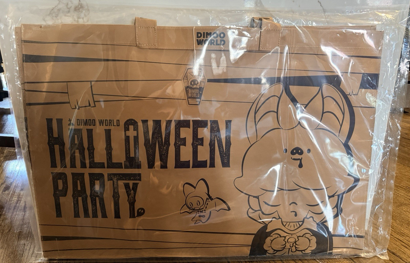 Limited Edition POP MART DIMOO Halloween Reusable Tote Bag 32L Kraft Paper