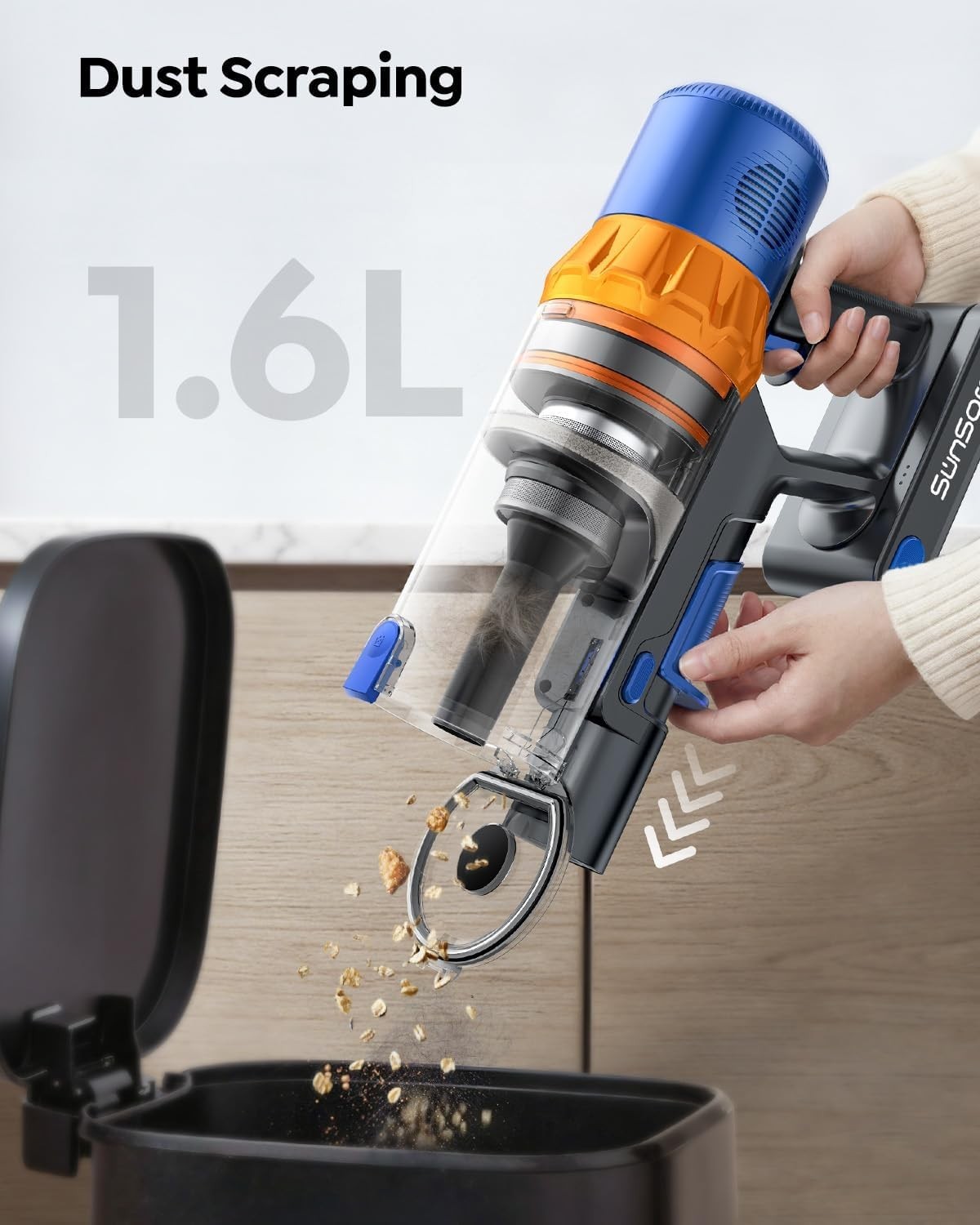 Cordless Vacuum Cleaner Stick Vacuum Pet Carpet Hard Floor Auto Mode Aromathe…