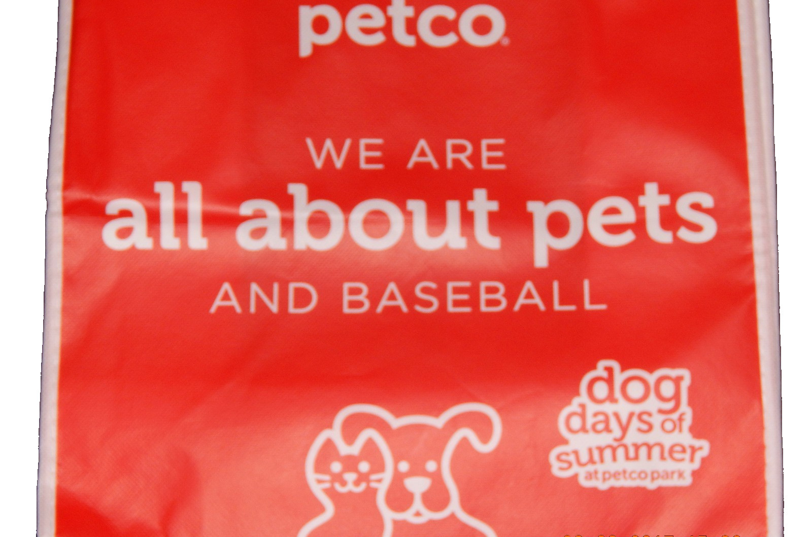 PETCO DOG DAYS OF SUMMER AT PETCO PARK ECO BAG REUSABLE GROCERY 12″ X 12″ X 6″