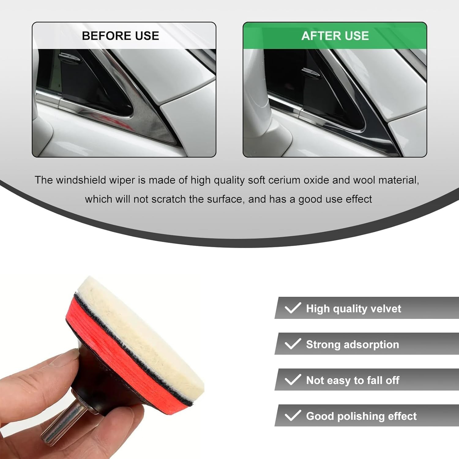 10 PCS Glass Polishing Kit, Windscreen Glass Scratch Removal Kit with 100g Ce…