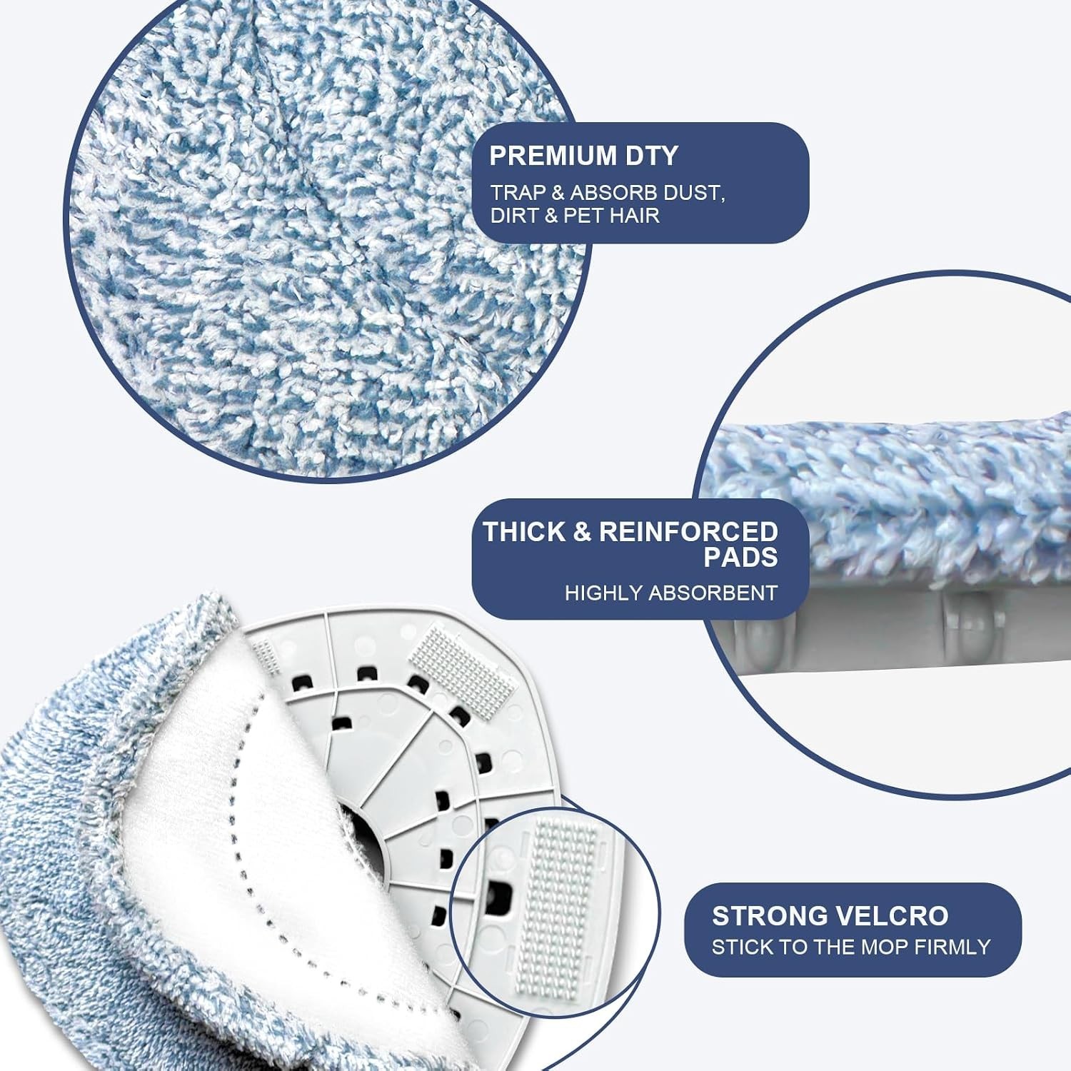 Mop Replacement Pad Set, 5 Pack Spin Mop Replace Pads Refill1105