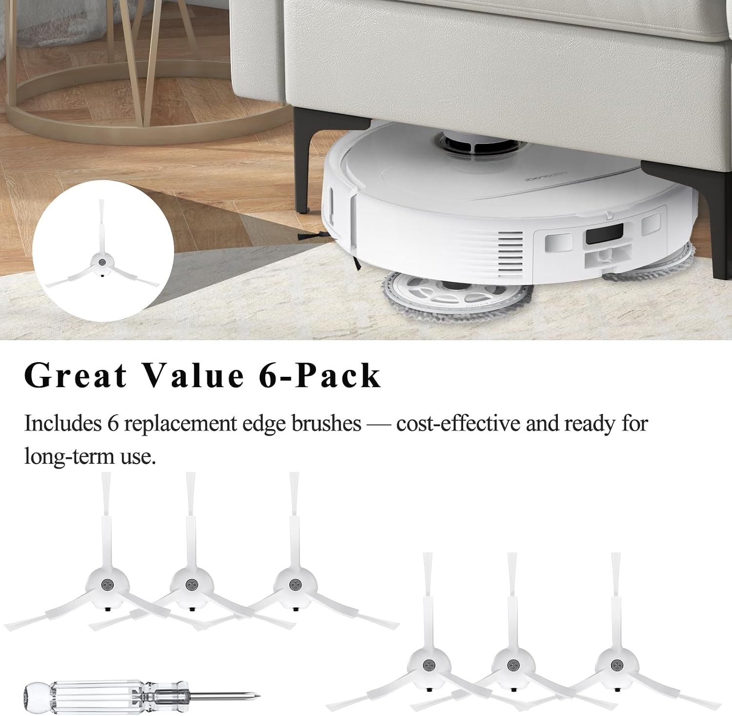 Side Brushes Replacement Compatible with Roborock Q Revo Qrevo S Qrevo Pro