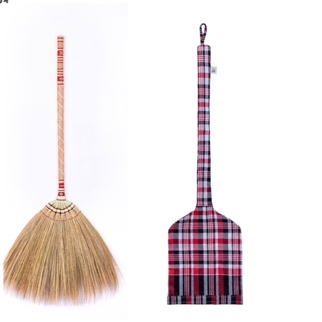 Asian Broom Grass Bambo Stick Embroidery Woven Nylon Thread Handle Size 40 inch