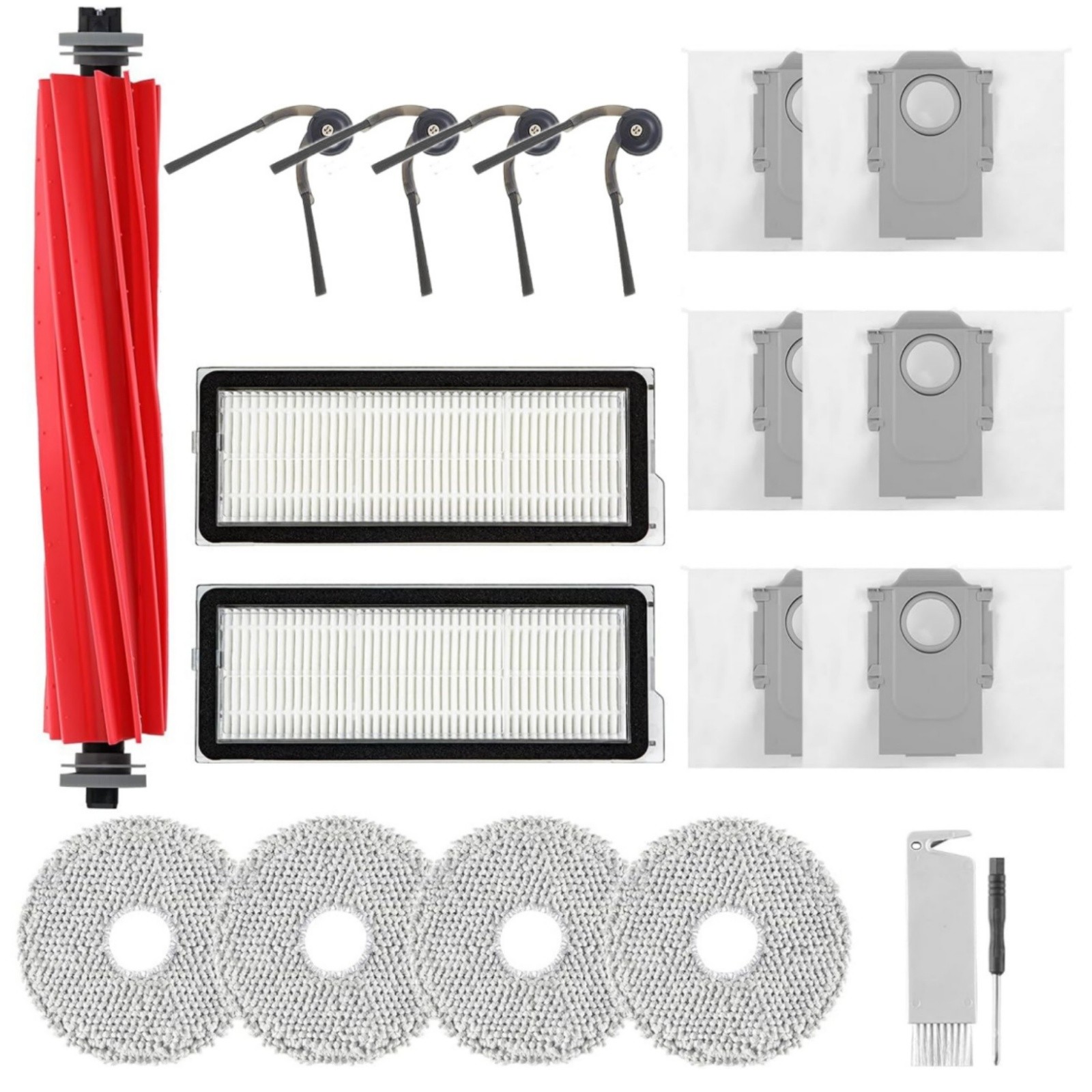 19 Pcs Accessories for Roborock QV35A/QV35S – Main Brush, Filters, Dust Bags