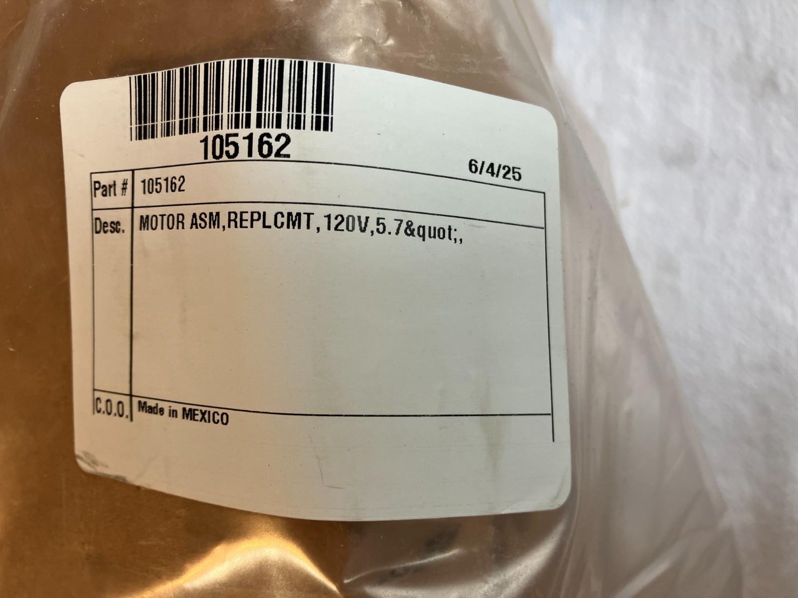 Genuine ProTeam 105162 Backpack Replacement Motor Assembly 120v,119347-07 300821