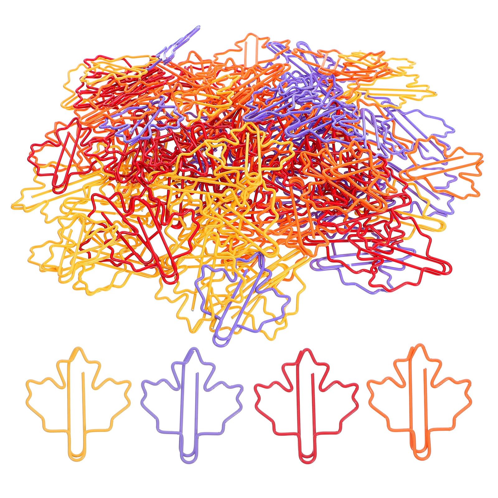 jojofuny Maple Leaf Clips 100Pcs – Cute Mini 3.50X3.20X0.10CM, Assorted Color