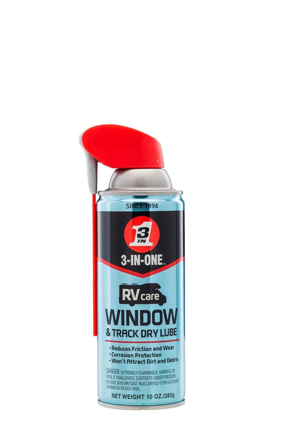 RVcare Window & Track Dry Lube with SMART STRAW SPRAYS 2 WAYS 10 OZ 6-Pack