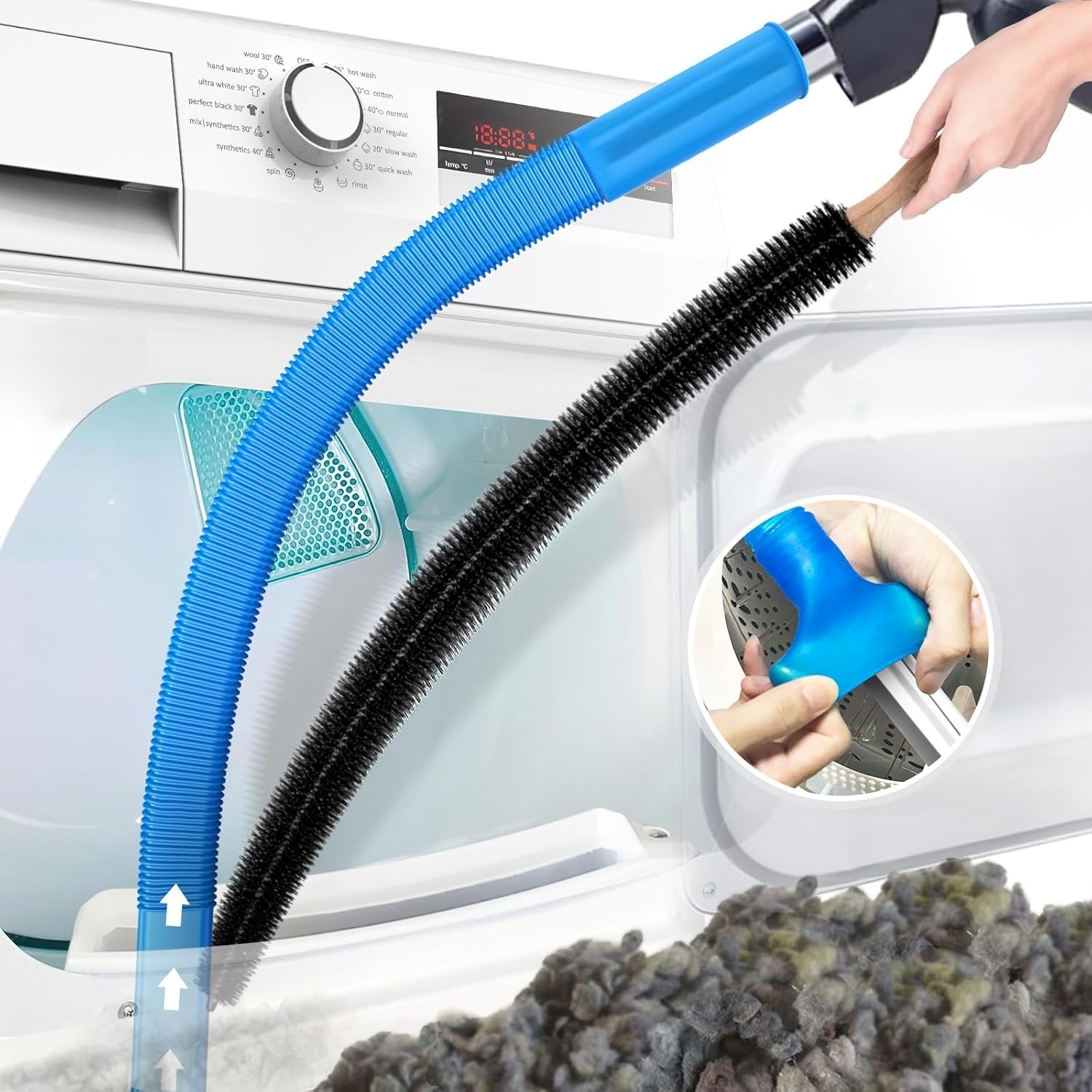 Dryer Vent Cleaner Kit Vacuum Attachment Hose with Lint Remover Cleaning Brush