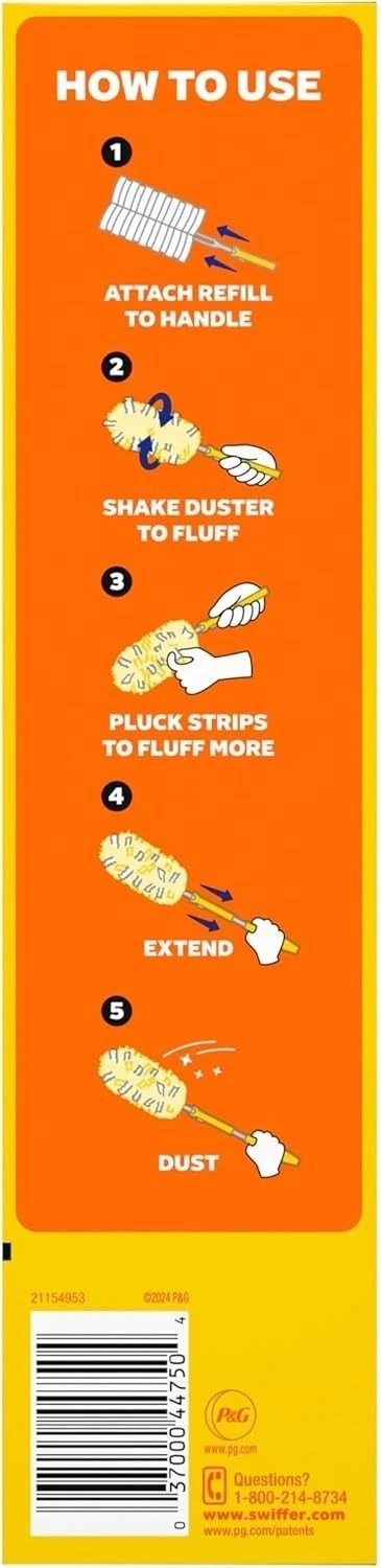 Swiffer Duster Heavy Duty 3 ft Extendable Handle Starter Kit with 3 Refills