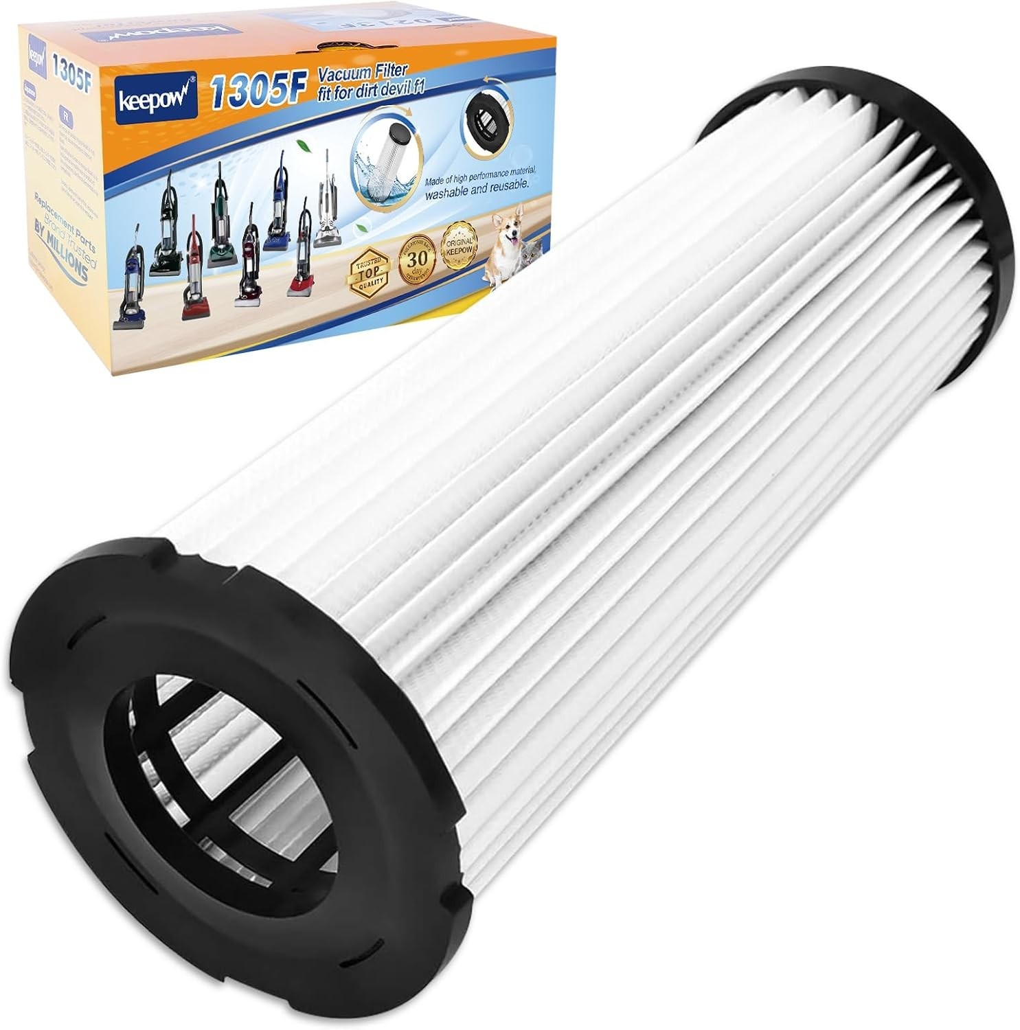 Replacement F1 HEPA Filter for Dirt Devil – Washable and Efficient Air Cleaner