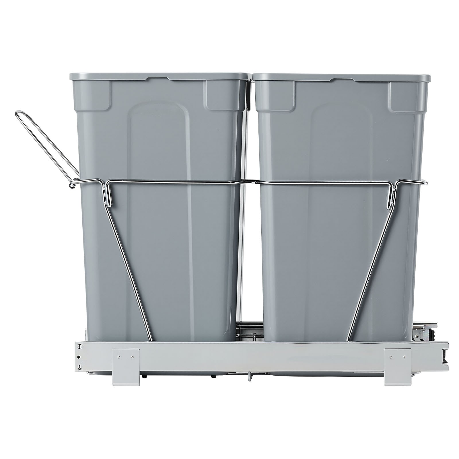 Uimoso Double 27QTx2 Pullout Waste Container Under Cabinet Kitchen Bin Trash Can