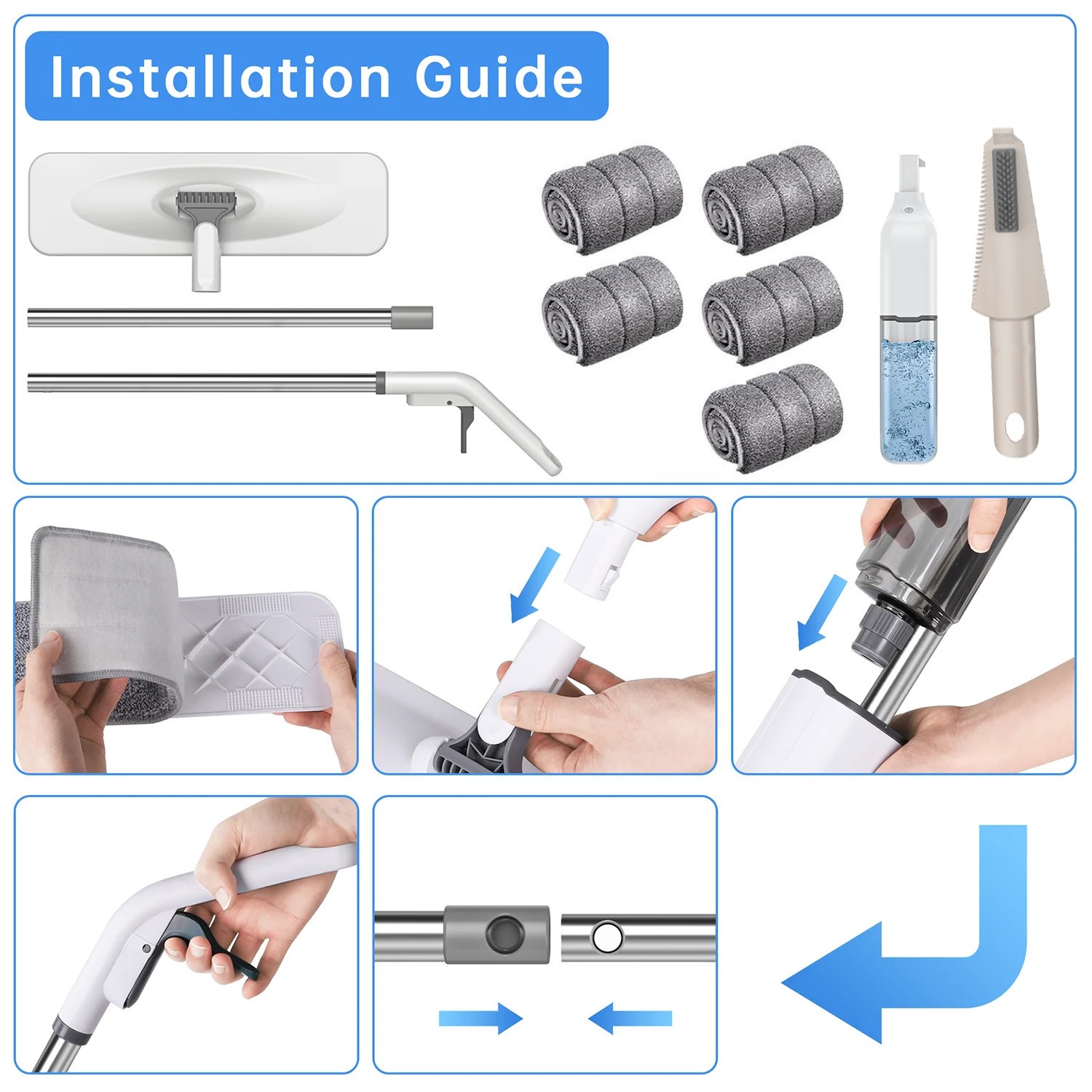 Spray Mops for Floor Cleaning with 5 Washable Pads, Wet Dry Microfiber Mop