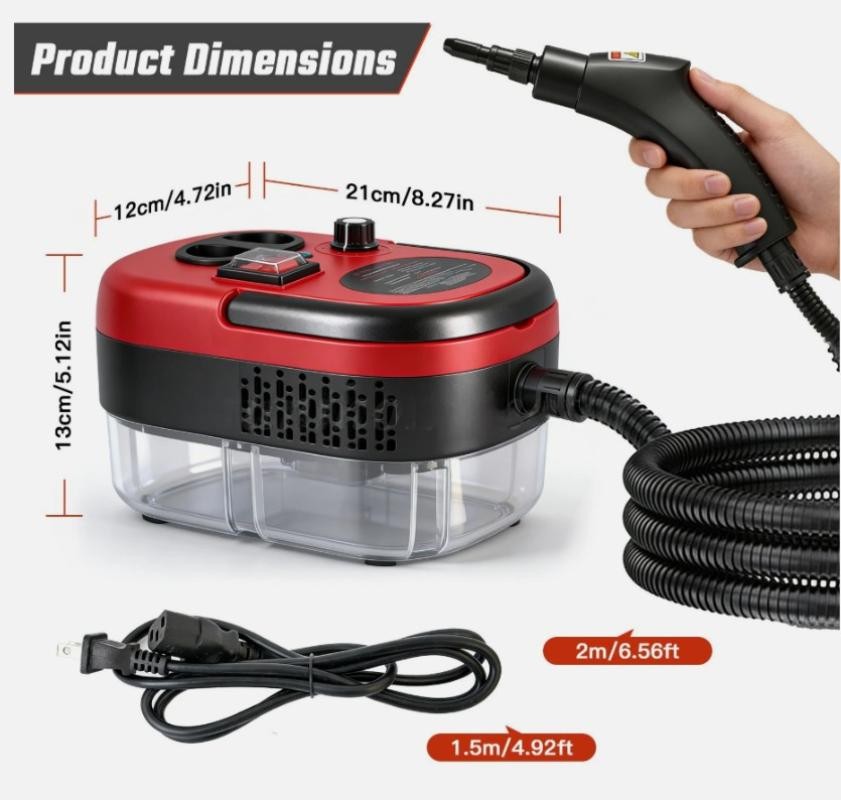 2500W Handheld Steam Cleaner Car Detailing Cleaning Machine Auto Washer 1Set