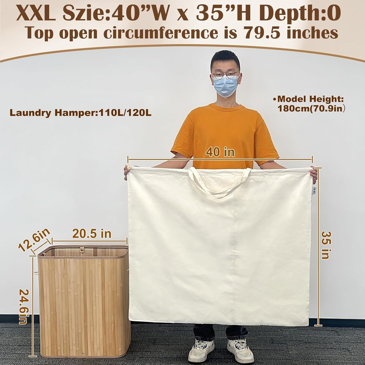 Extra Large Canvas Laundry Bag choose size, Heavy Duty Washable Sack with Handle