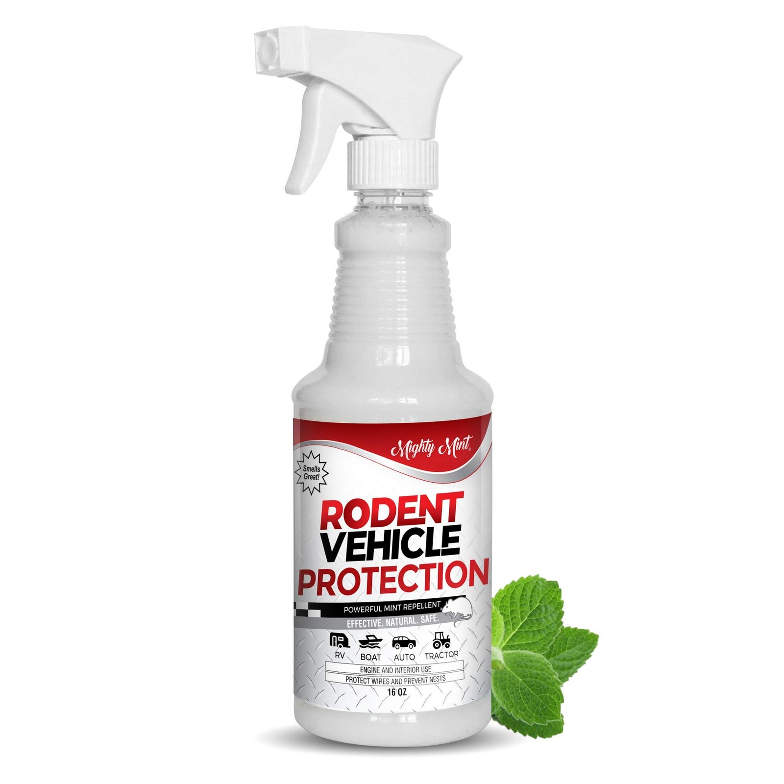 Mighty Mint Peppermint Oil Rodent Repellent Spray for Vehicles – 16 Fl Oz