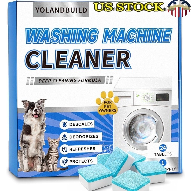Pet Hair Removal Washing Machine Cleaner Tablets Odor Neutralizer HE Washers New