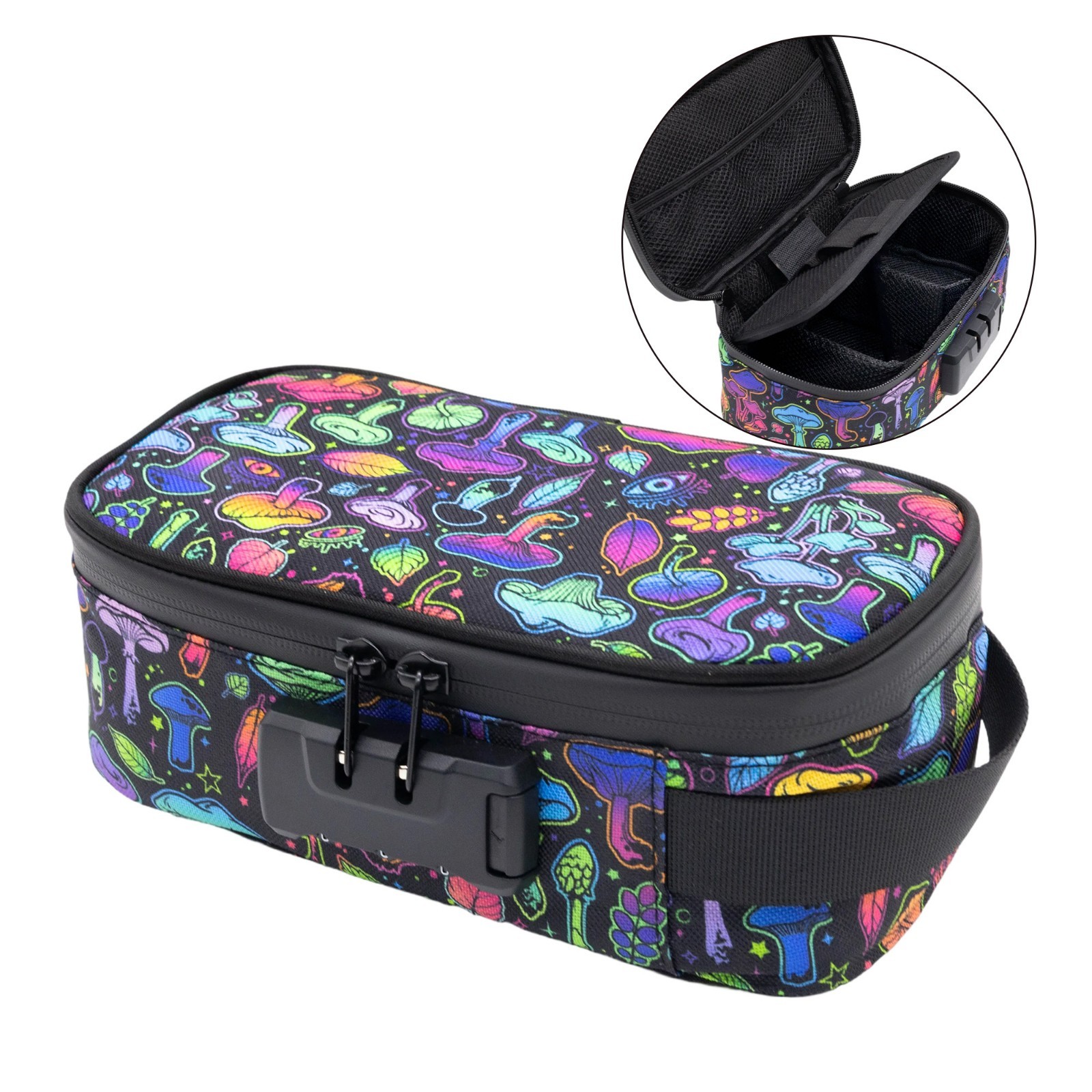 Smell Proof Bag with Combination Lock, Thick Lining, Removable Dividers, Travel
