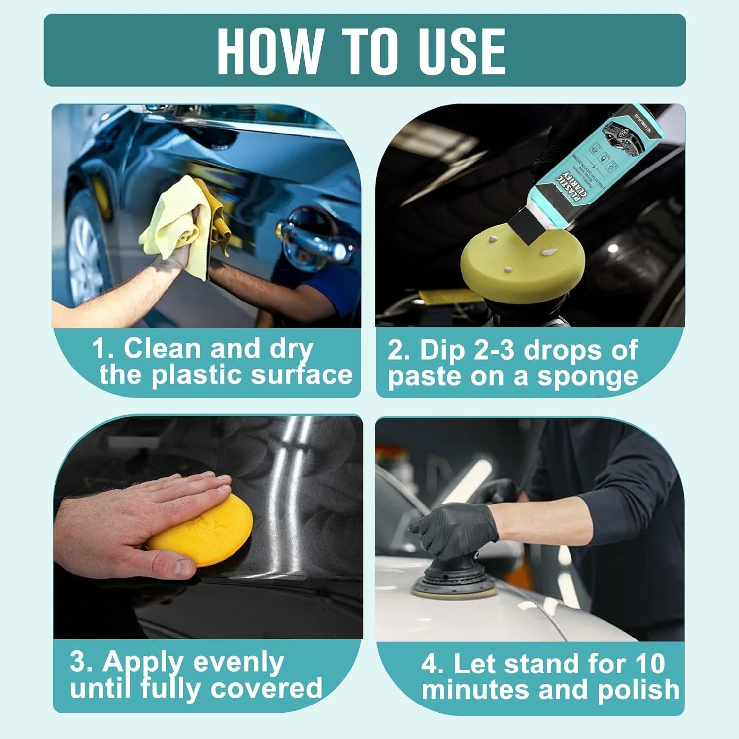 2PCS Plastic Clarify For Cars, Plastic Clarify, Waterless Spray Wax, All-In-One