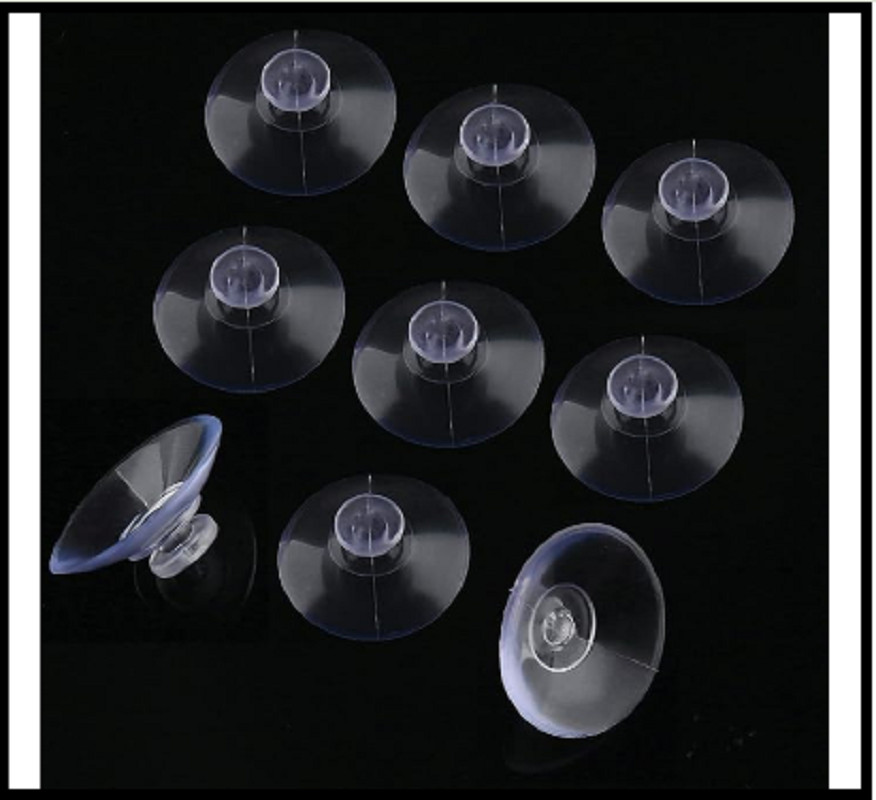 10 Pack 20mm Suction Cups for Glass Table Tops, Rubber Transparent Sucker Pads