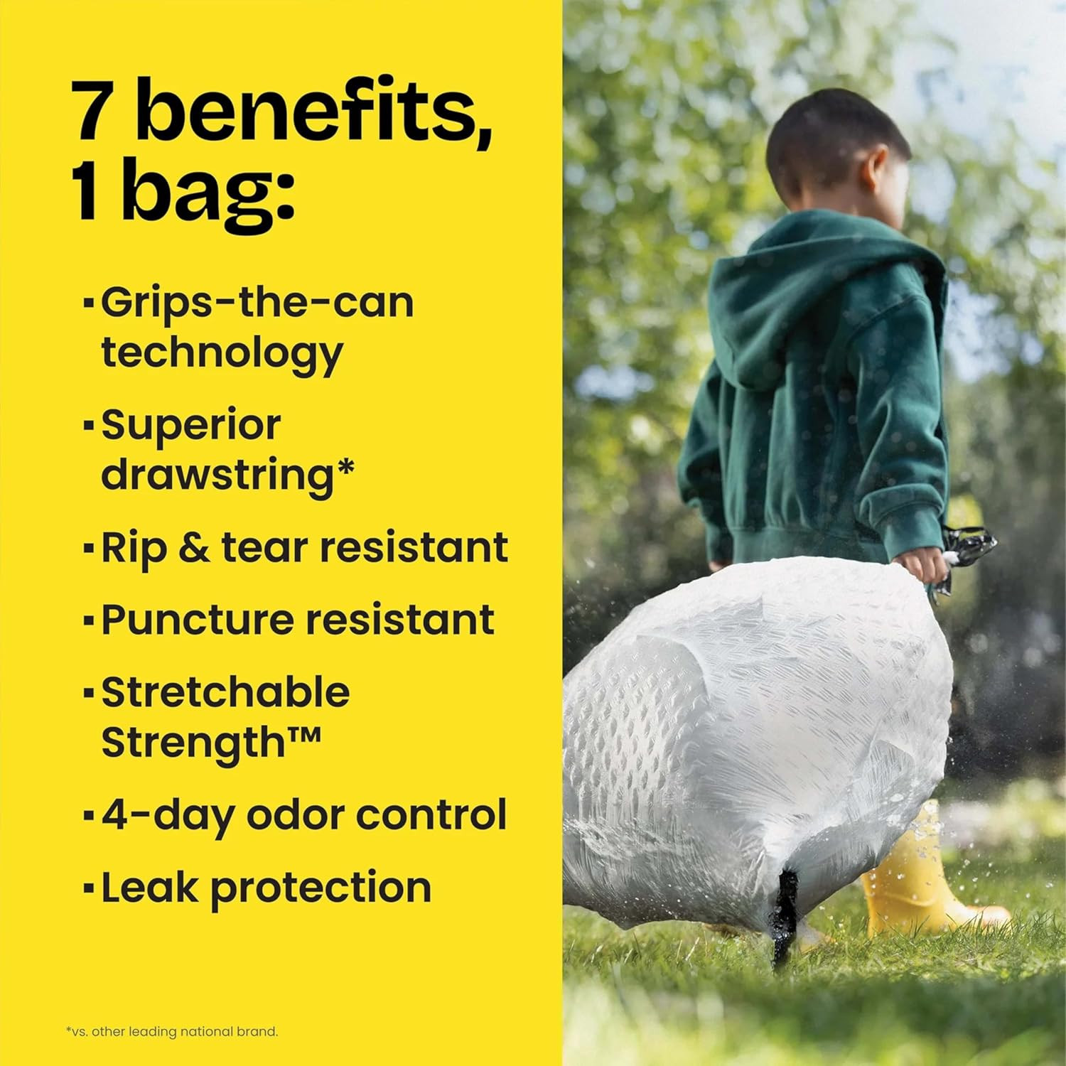 Glad Forceflex Tall Kitchen Drawstring Trash Bags, 13 Gal, Fragrance Free, 40 Ct