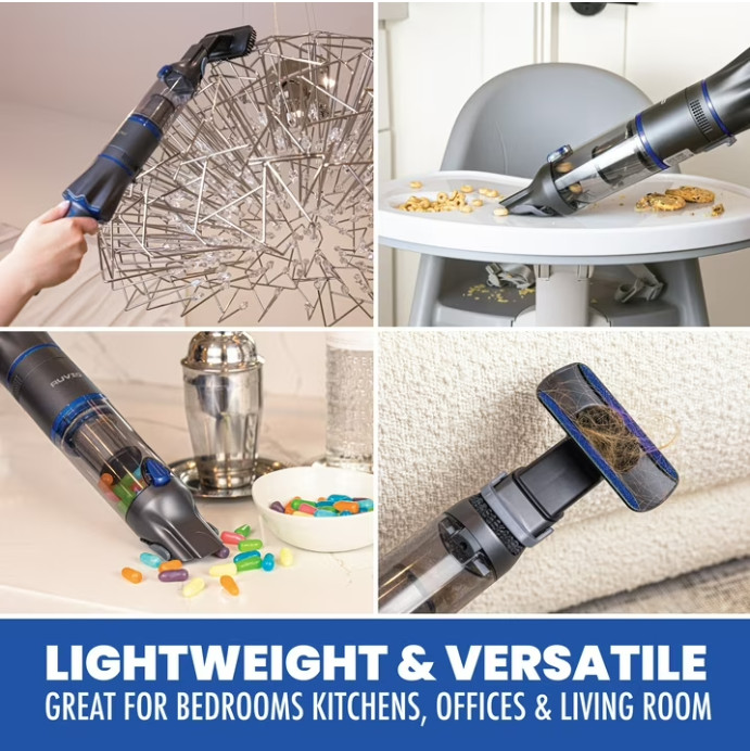 Ruvio Pro Cordless Hand Vacuum 17” Portable Vacuum Cleaner for Home and Car Use