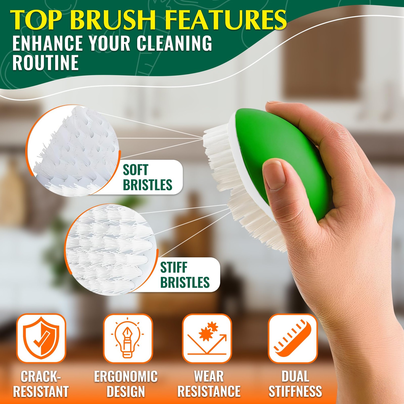 2 Pcs Vegetable Brush Scrubber – 2.3 x 3.9 Potato Brush Scrubber for Food wit…