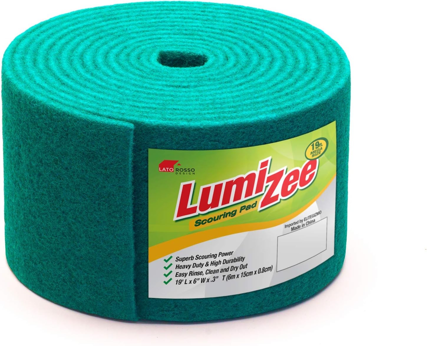 Green Scrubbing Pad Roll 19ft Economy Size Medium Duty Abrasive Scrub Sponge …