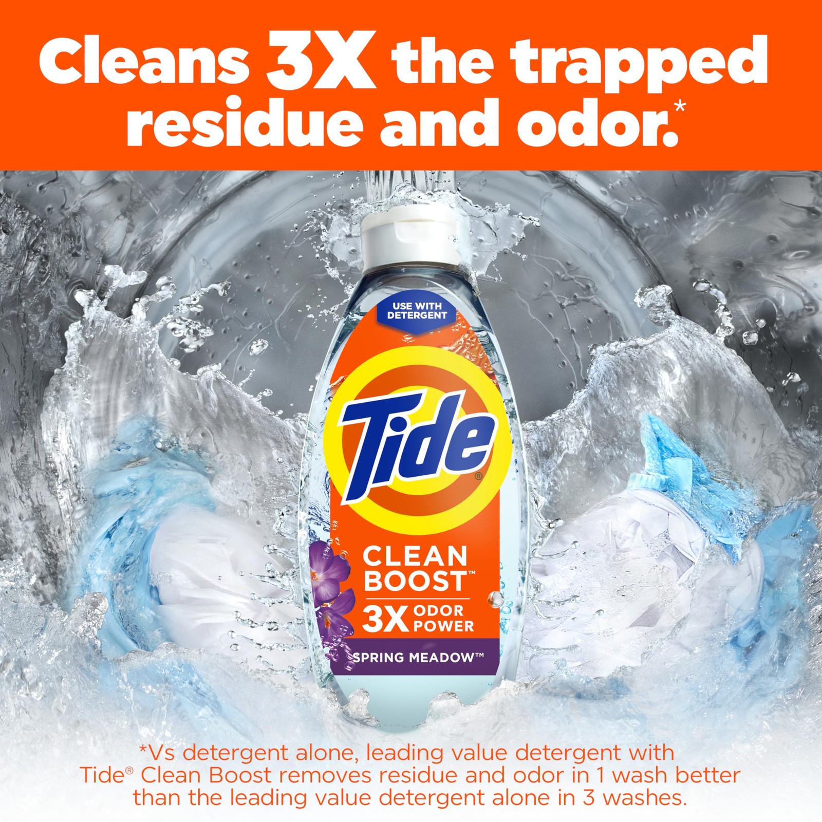 Tide Deep Cleansing Fabric Rinse with 3X Odor Power, 48 Fl Oz (Pack of 1)