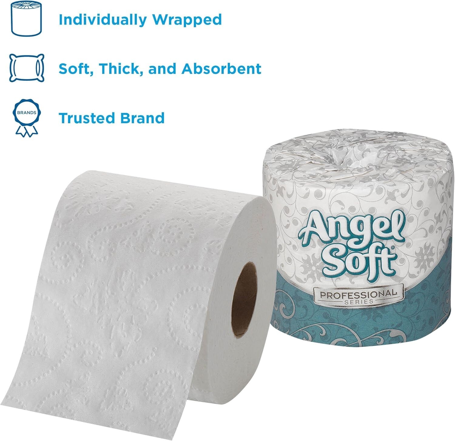 Angel Soft Professional Series Premium Embossed Toilet Paper, Case of 80 Rolls