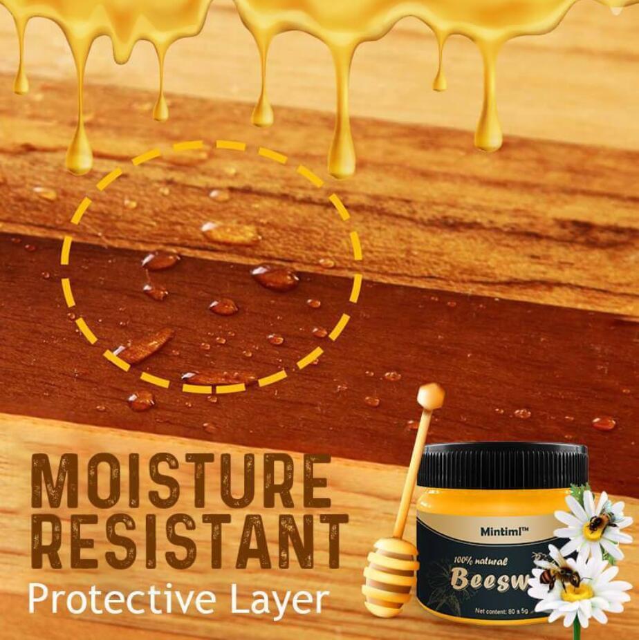 2Pcs Beeswax Furniture Polish,Wood Seasoning Beewax Natural Wood Wax Traditional