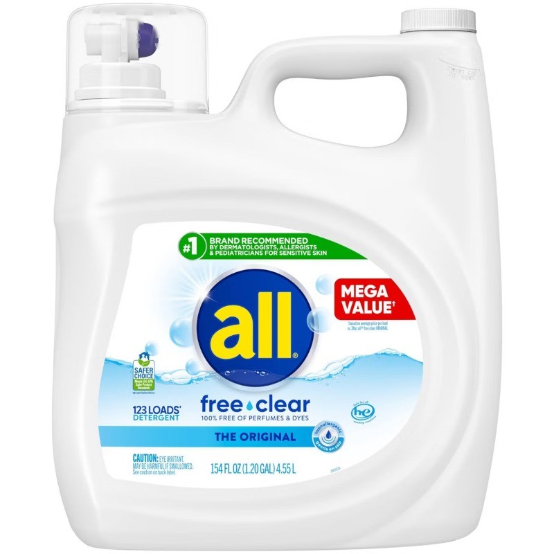 Unscented Free Clear for Sensitive Skin HE Liquid Laundry Detergent – 154 fl oz