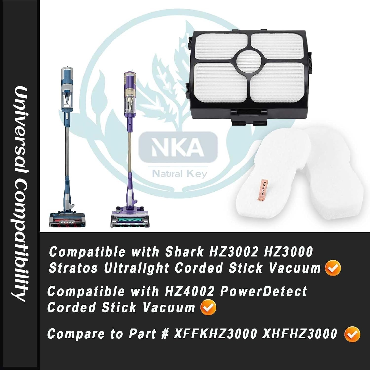 HZ3002 Vacuum Filters Replacement for Shark Stratos Ultralight Corded Stick