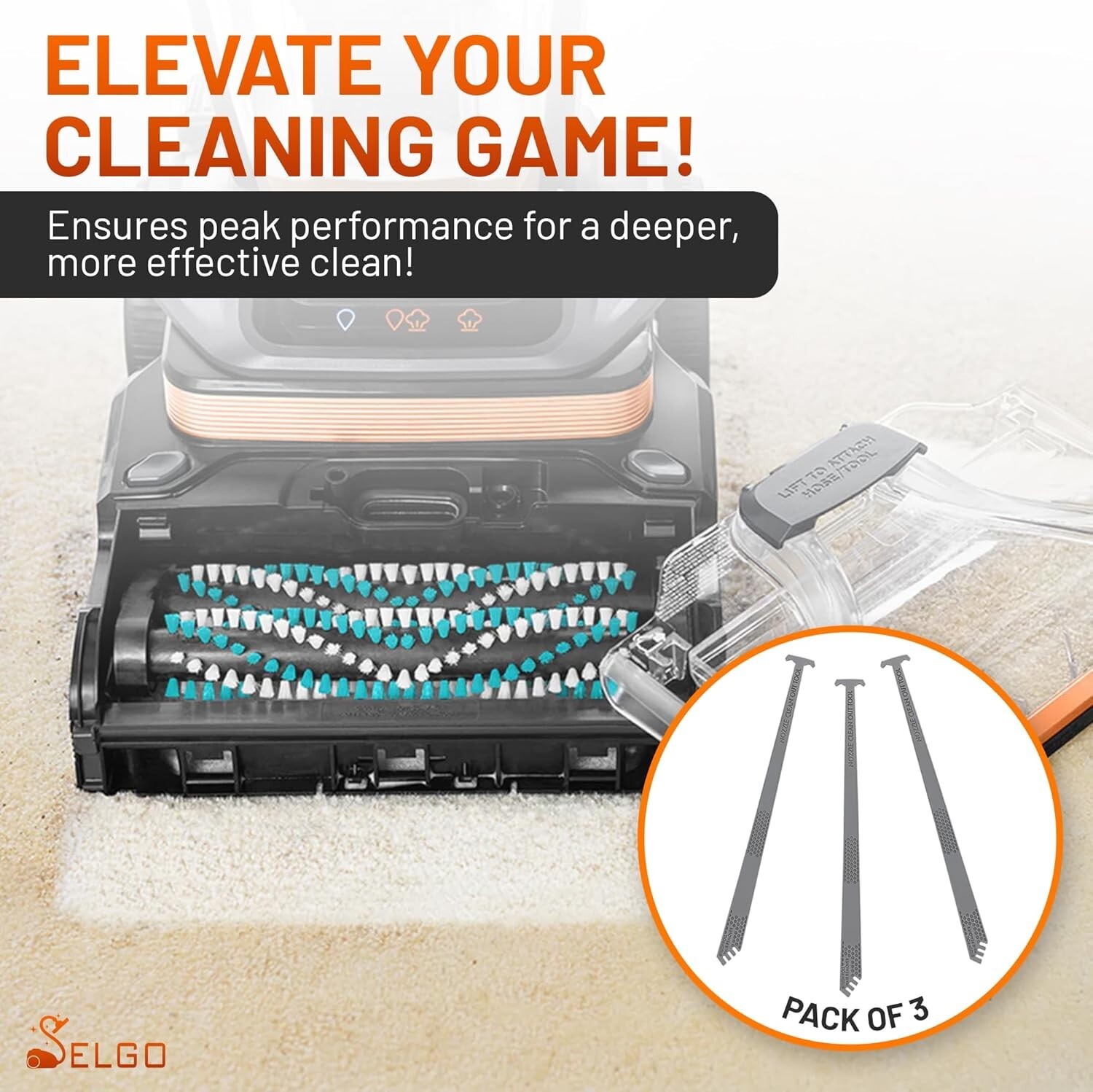 Pack of 3 Nozzle Brushroll Cleaning Tool Vacuum Carpet Cleaners Pet Accessories