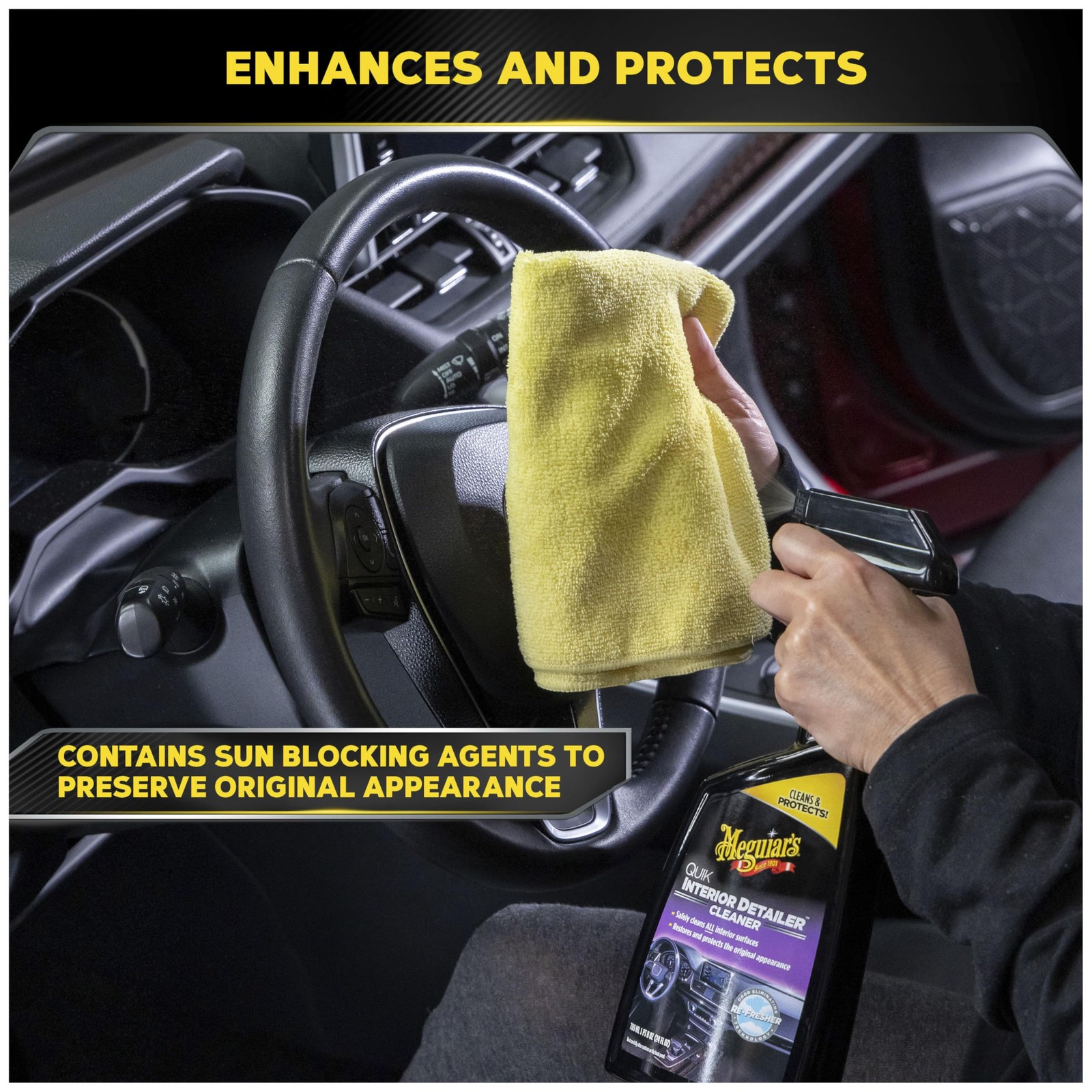 Meguiar’s Quik Interior Detailer Cleaner – 24 Oz 24 Fl (Pack of 1), White