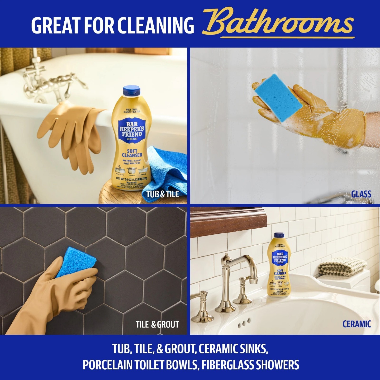 BAR KEEPERS FRIEND Soft Cleanser Liquid All-Purpose Cleaner – 26 oz