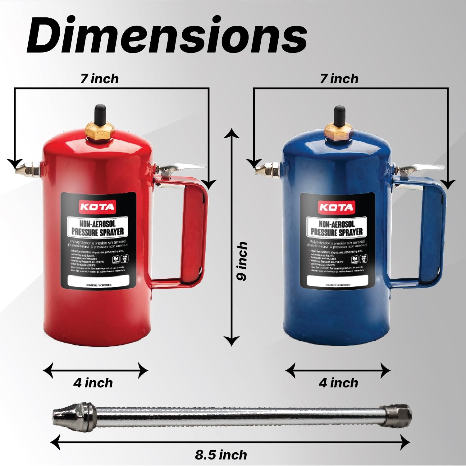 Refillable Pressure Sprayer Bottle for Oil, Solvent, Degreasers – 32oz