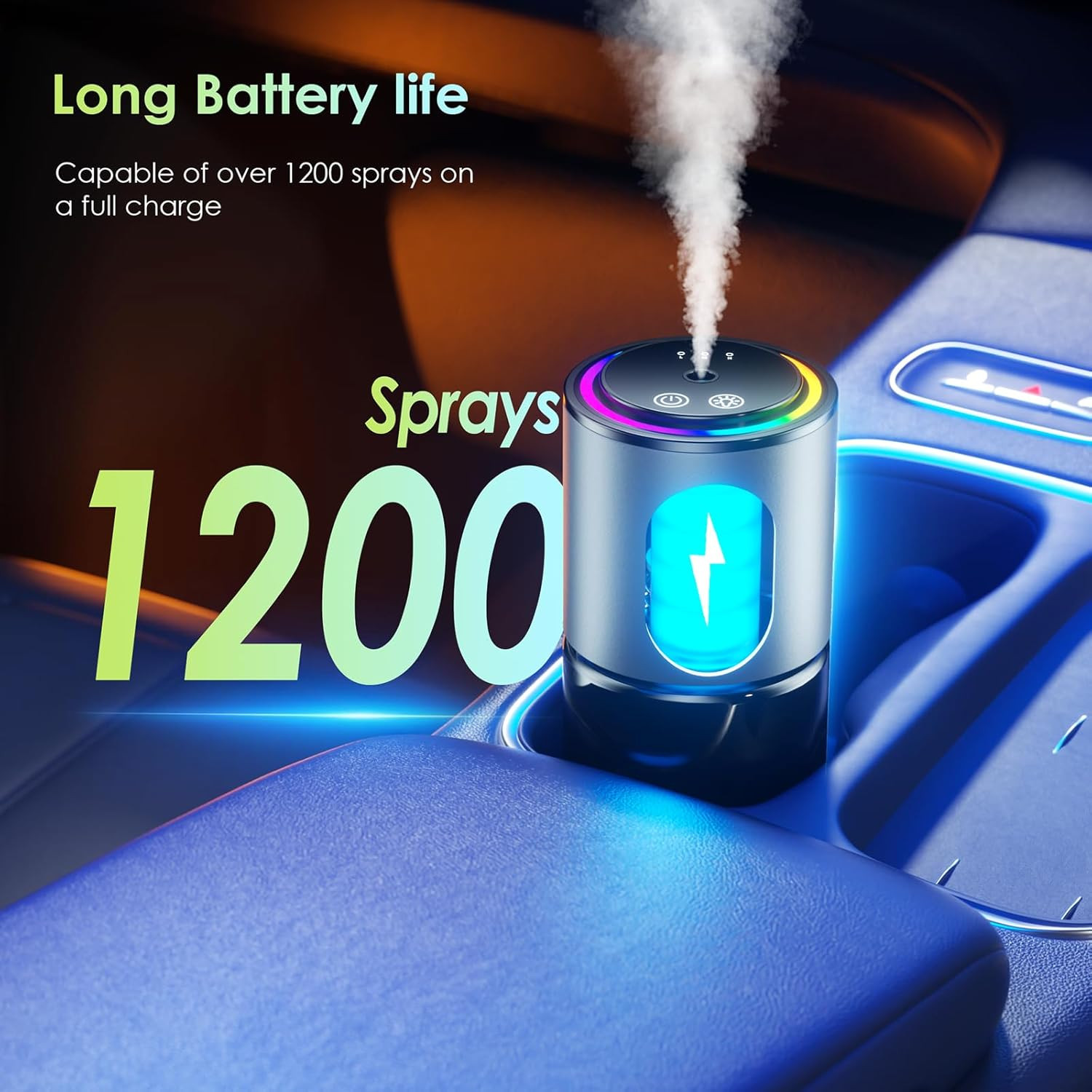Car Air Freshener Diffuser,Smart Car Air Freshener 150Ml Capacity for 6 Months,R