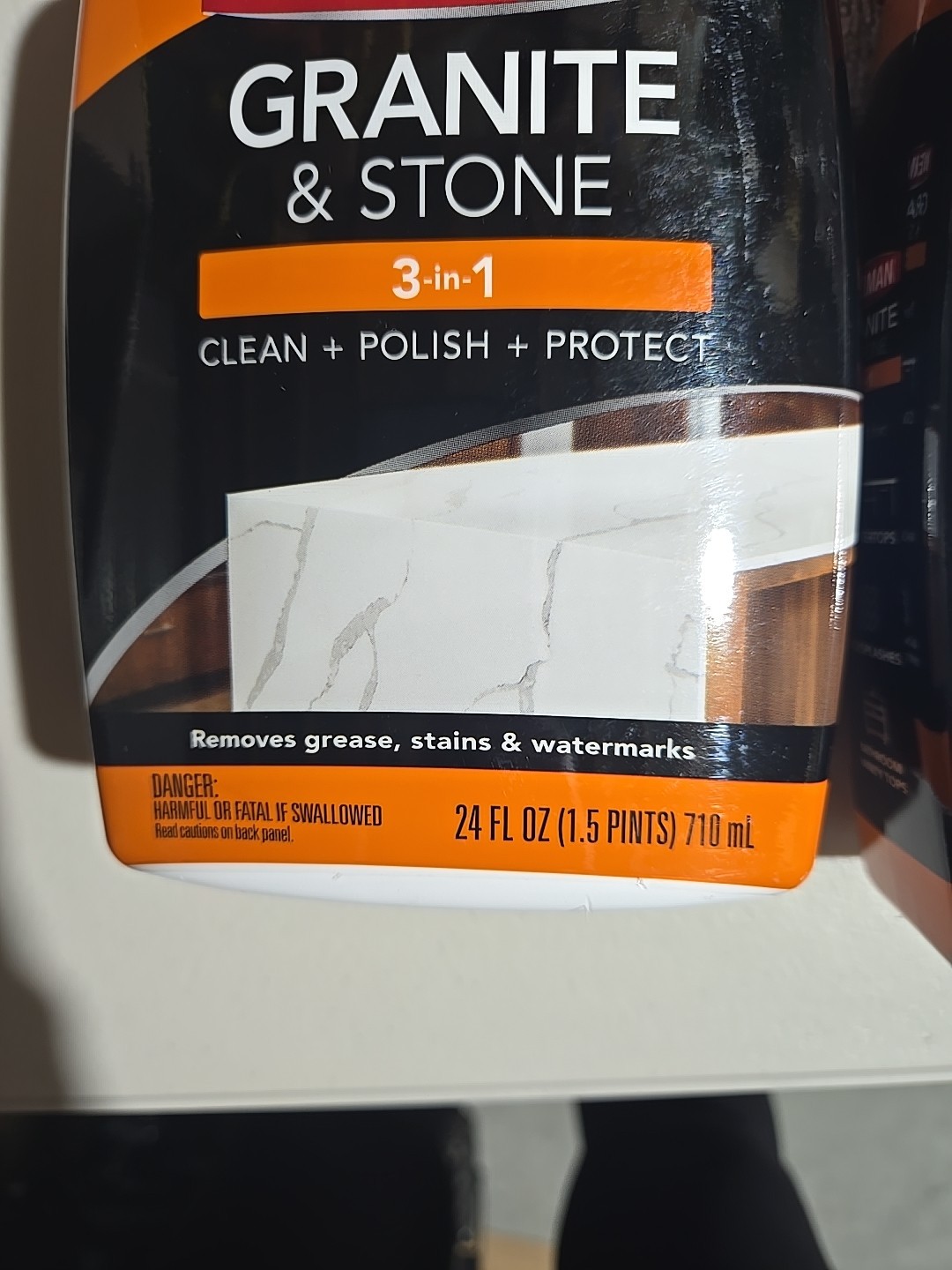 Pack Of 2 Weiman GRANITE & STONE 3 In 1 Clean Polish Protect 48 oz Total