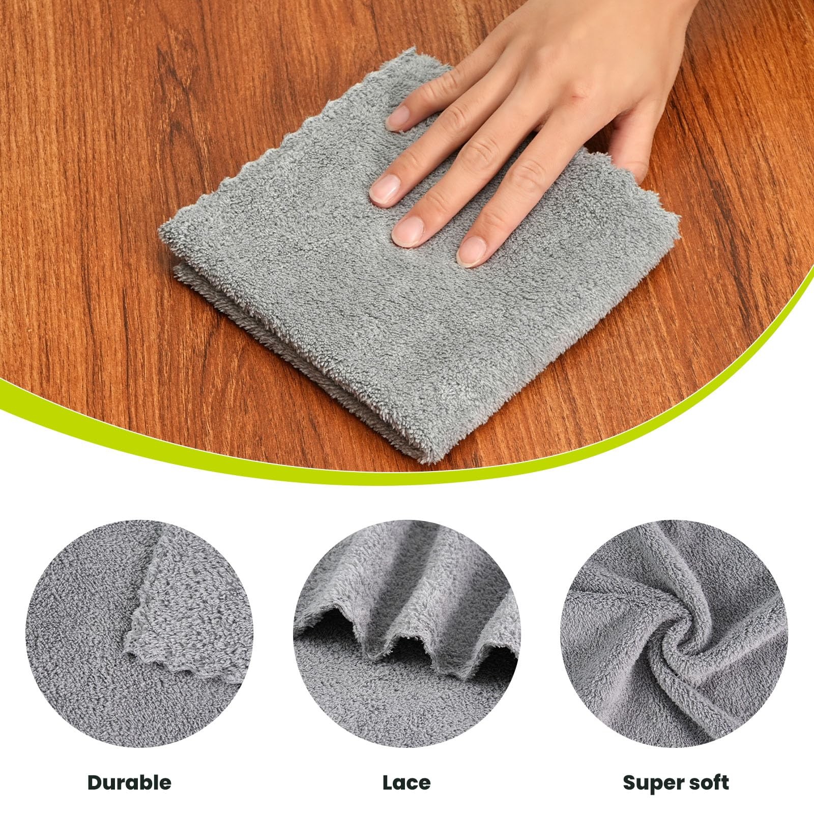 12 Pack Cleaning Cloth,Ultra Soft Absorbent Quick Drying Microfiber Cleaning rag